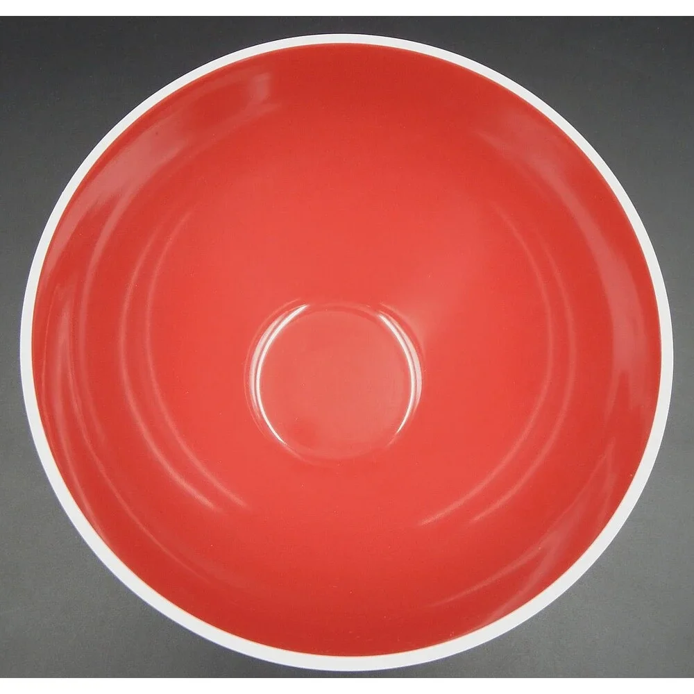 Disney Parks Mickey Melamine Serving Mixing Bowl White Red Interior 8-1/4 Inch